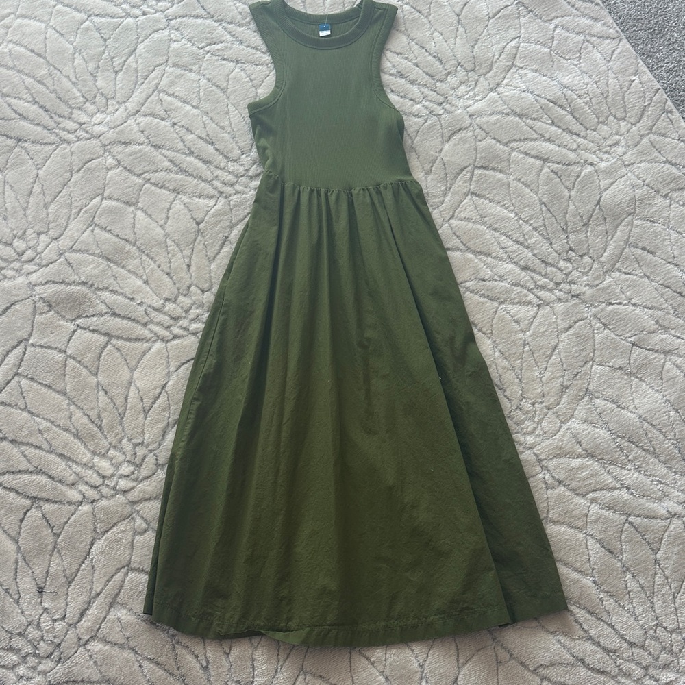 Old Navy Forest Green High Low Dress